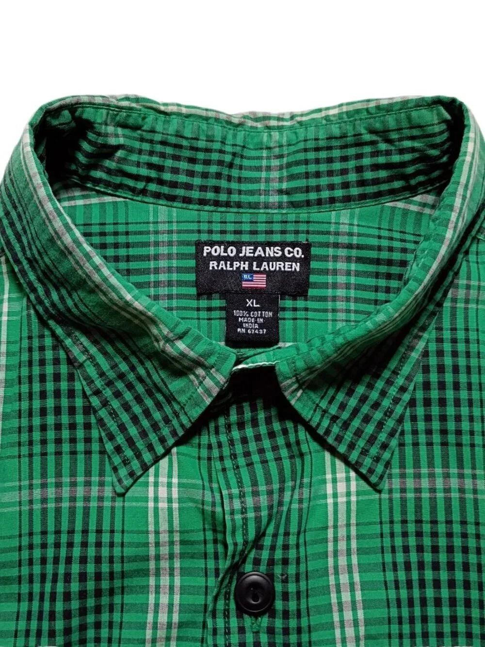 Polo Jeans Co Ralph Lauren Men’s Plaid Button Shirt XL Cowboy Western